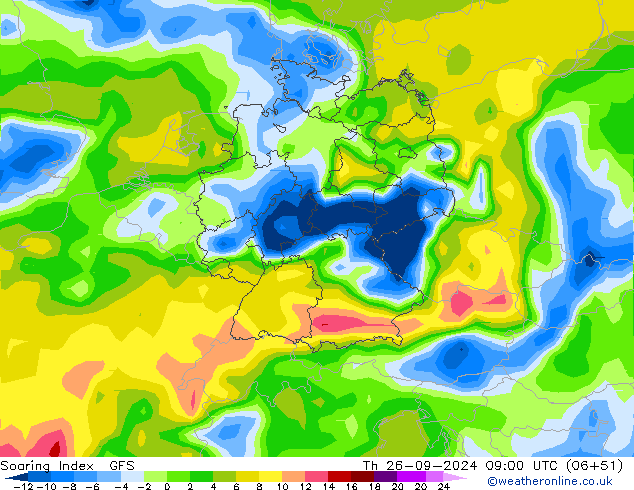 Soaring Index GFS czw. 26.09.2024 09 UTC