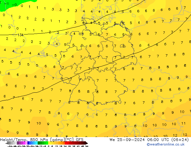 GFS: St 25.09.2024 06 UTC