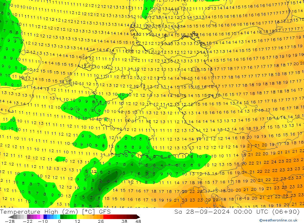 Max.  (2m) GFS  28.09.2024 00 UTC