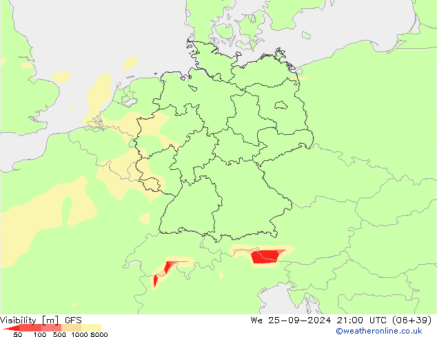 Sichtweite GFS Mi 25.09.2024 21 UTC