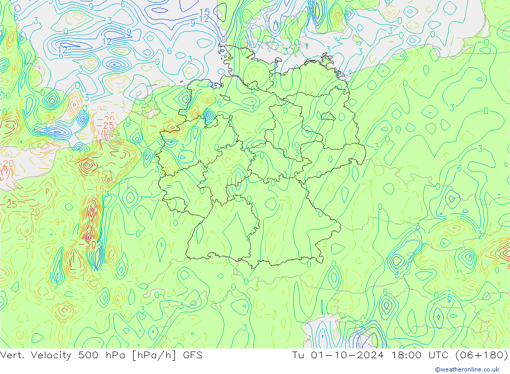 Vert. Velocity 500 hPa GFS mar 01.10.2024 18 UTC