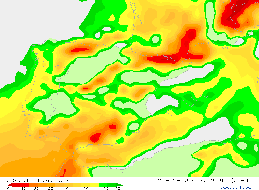 Fog Stability Index GFS Qui 26.09.2024 06 UTC