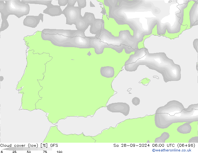 Wolken (tief) GFS Sa 28.09.2024 06 UTC