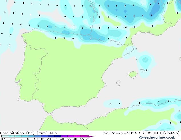 Z500/Rain (+SLP)/Z850 GFS so. 28.09.2024 06 UTC