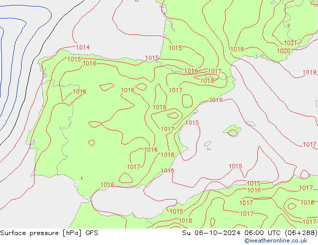 GFS: Paz 06.10.2024 06 UTC