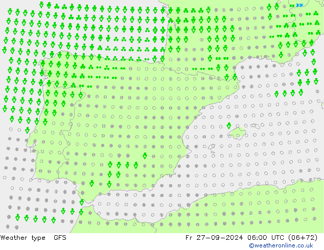 Weather type GFS Fr 27.09.2024 06 UTC