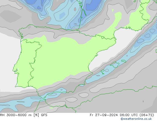 RH 3000-6000 m GFS Fr 27.09.2024 06 UTC