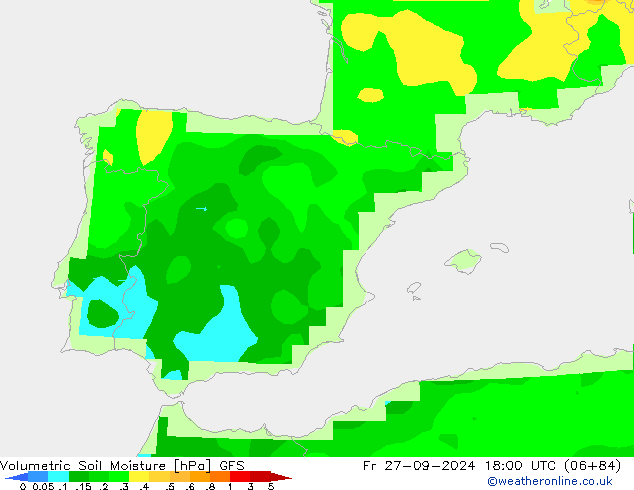 Volumetric Soil Moisture GFS pt. 27.09.2024 18 UTC