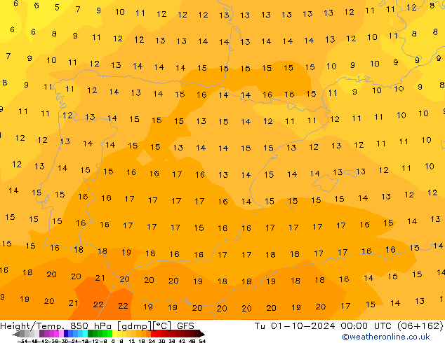 Z500/Rain (+SLP)/Z850 GFS Ter 01.10.2024 00 UTC