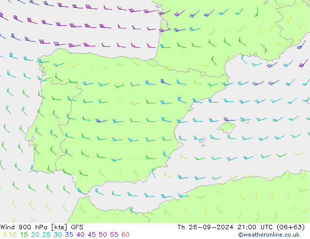 Wind 900 hPa GFS Do 26.09.2024 21 UTC