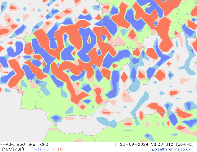 V-Adv. 850 hPa GFS Th 26.09.2024 06 UTC