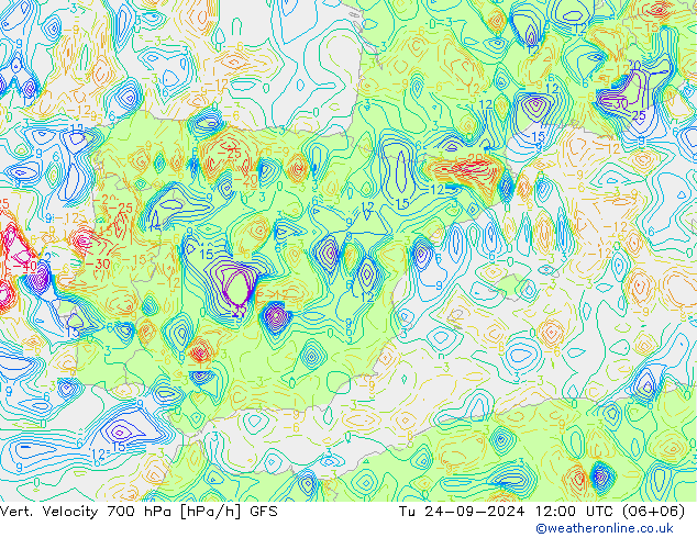 Vert. Velocity 700 hPa GFS mar 24.09.2024 12 UTC