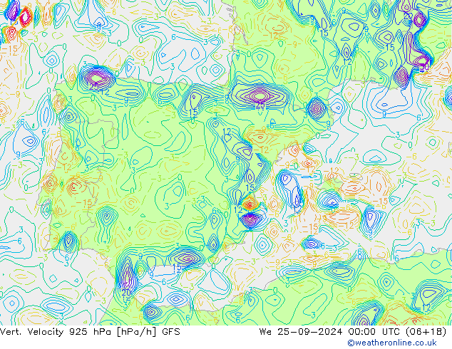 Vert. Velocity 925 hPa GFS We 25.09.2024 00 UTC