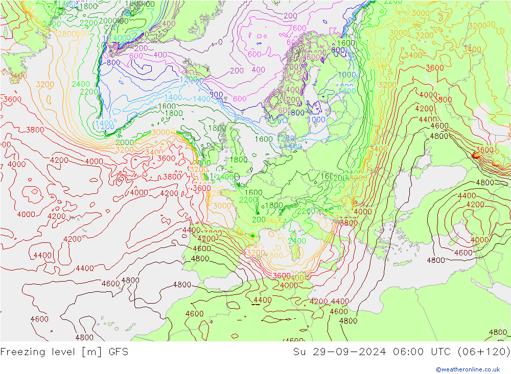 Freezing level GFS Su 29.09.2024 06 UTC