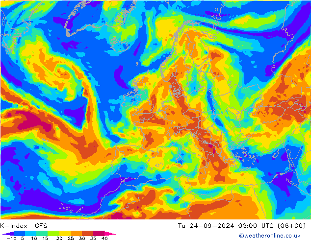 K-Index GFS mar 24.09.2024 06 UTC