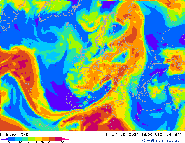 K-Index GFS Fr 27.09.2024 18 UTC