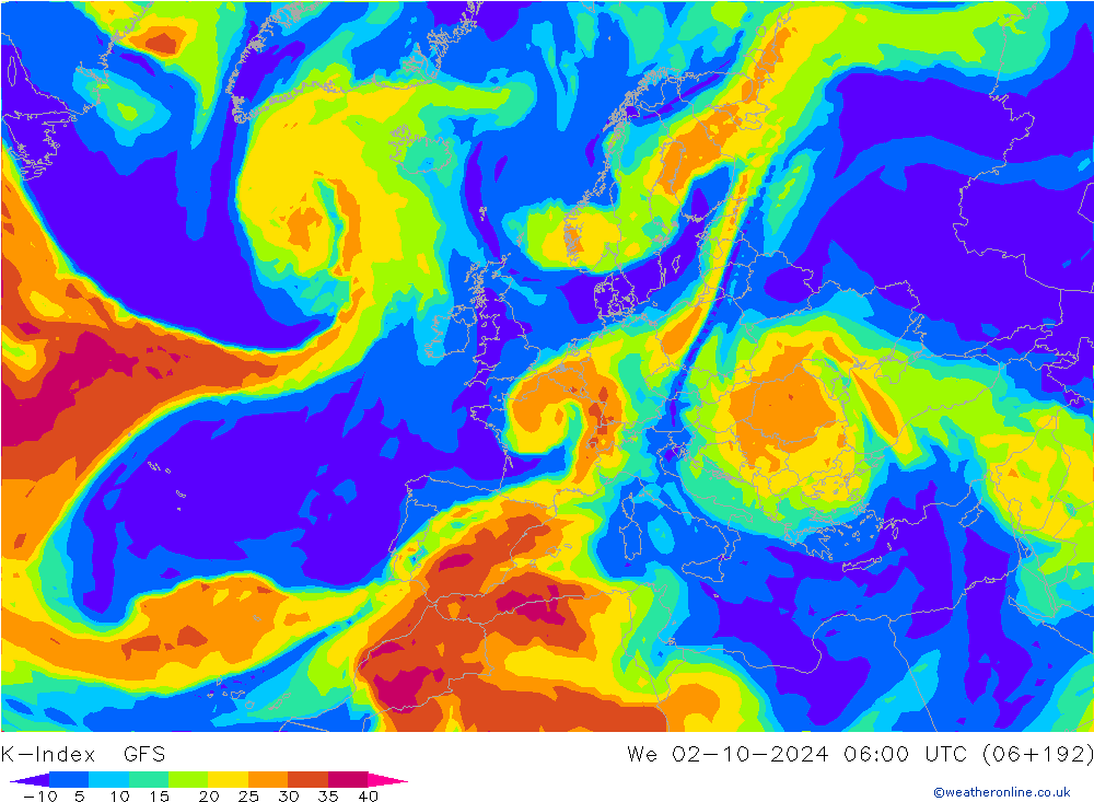 K-Index GFS mer 02.10.2024 06 UTC