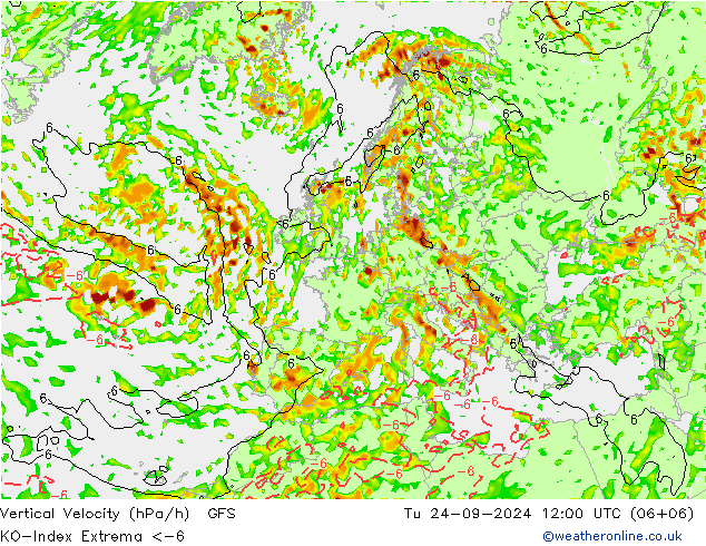 Konvektiv-Index GFS Di 24.09.2024 12 UTC