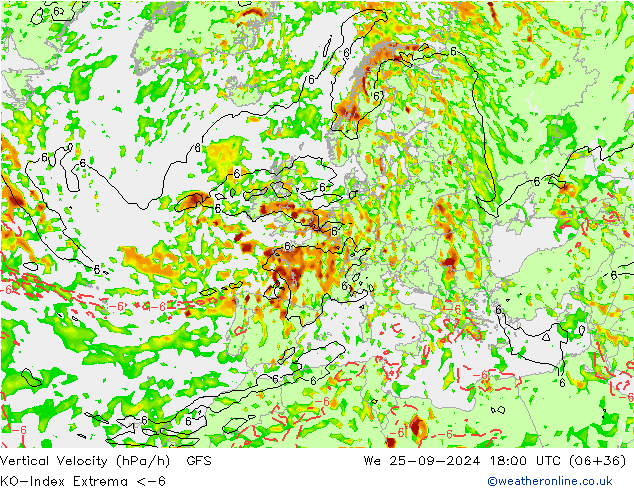 Convection-Index GFS Qua 25.09.2024 18 UTC