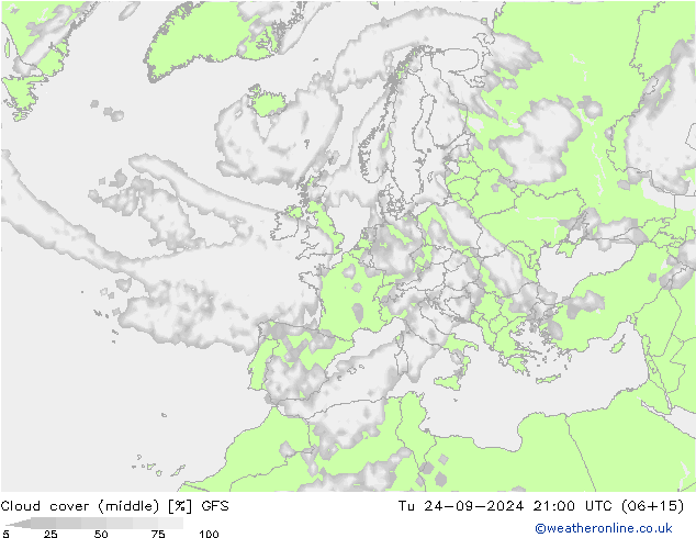 облака (средний) GFS вт 24.09.2024 21 UTC