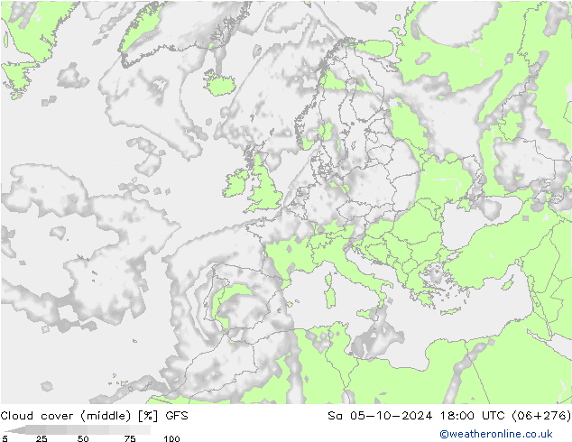 Bulutlar (orta) GFS Cts 05.10.2024 18 UTC