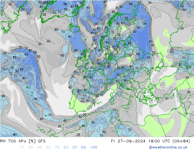 RV 700 hPa GFS vr 27.09.2024 18 UTC