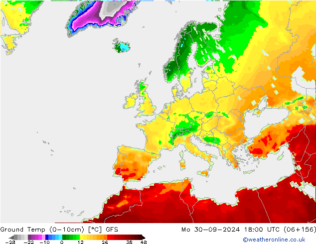 Topraküstü en düşük Sıc. GFS Pzt 30.09.2024 18 UTC