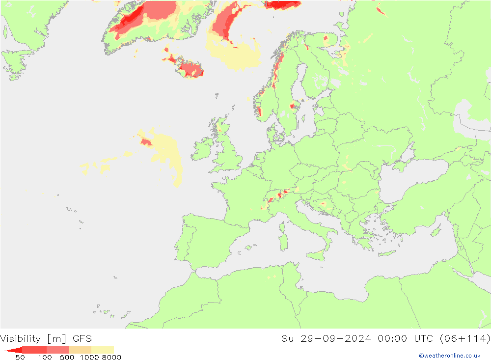 Sichtweite GFS So 29.09.2024 00 UTC