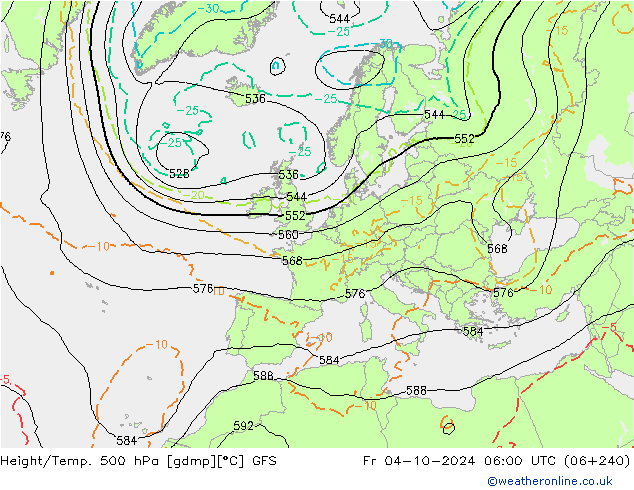 Height/Temp. 500 hPa GFS pt. 04.10.2024 06 UTC