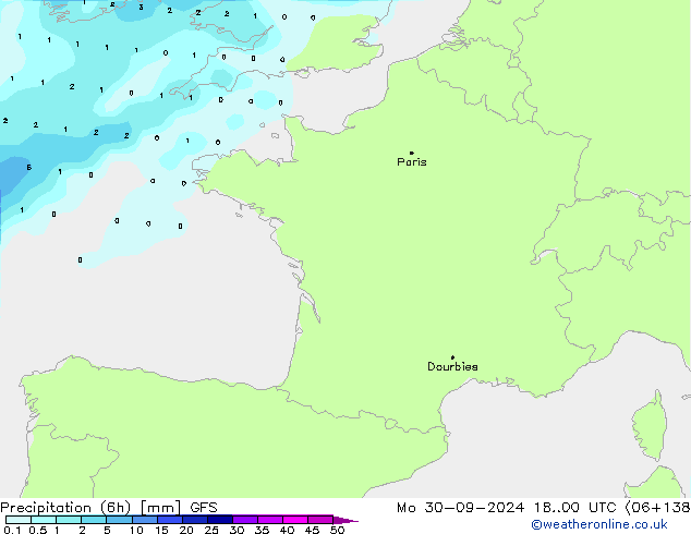 Z500/Regen(+SLP)/Z850 GFS ma 30.09.2024 00 UTC