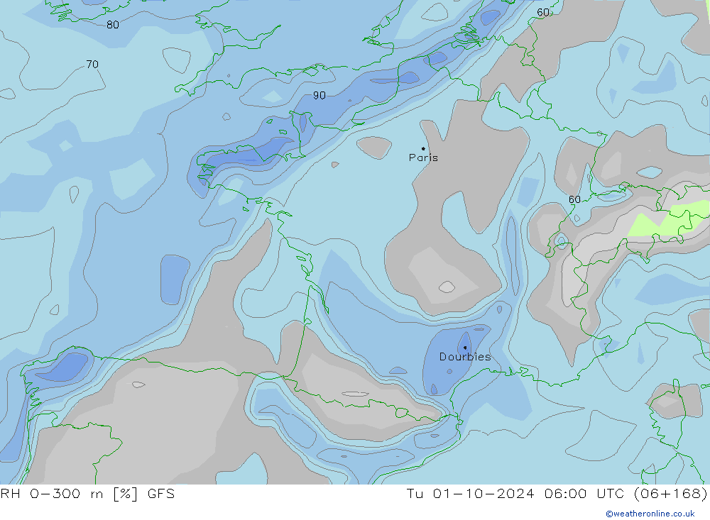 RV 0-300 m GFS di 01.10.2024 06 UTC