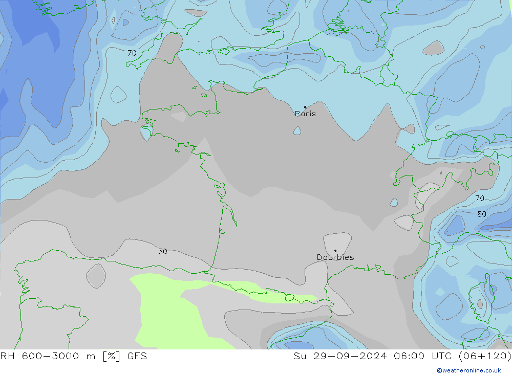 RV 600-3000 m GFS zo 29.09.2024 06 UTC