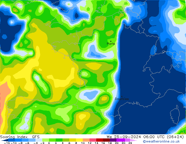 Soaring Index GFS wo 25.09.2024 06 UTC