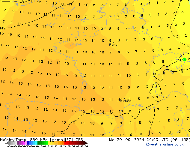 Z500/Regen(+SLP)/Z850 GFS ma 30.09.2024 00 UTC