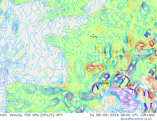 Vert. Velocity 700 hPa GFS Sa 28.09.2024 06 UTC