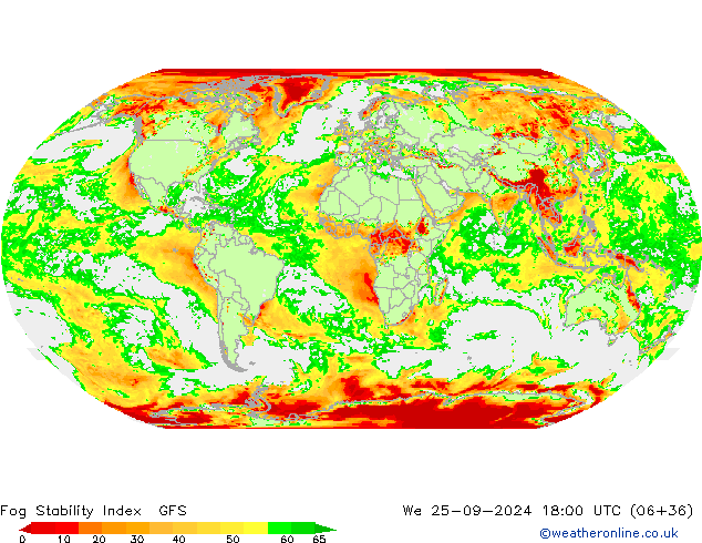 Fog Stability Index GFS  25.09.2024 18 UTC