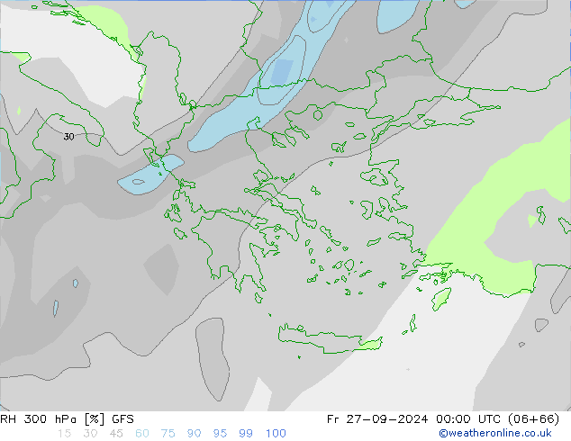 RH 300 hPa GFS Sex 27.09.2024 00 UTC