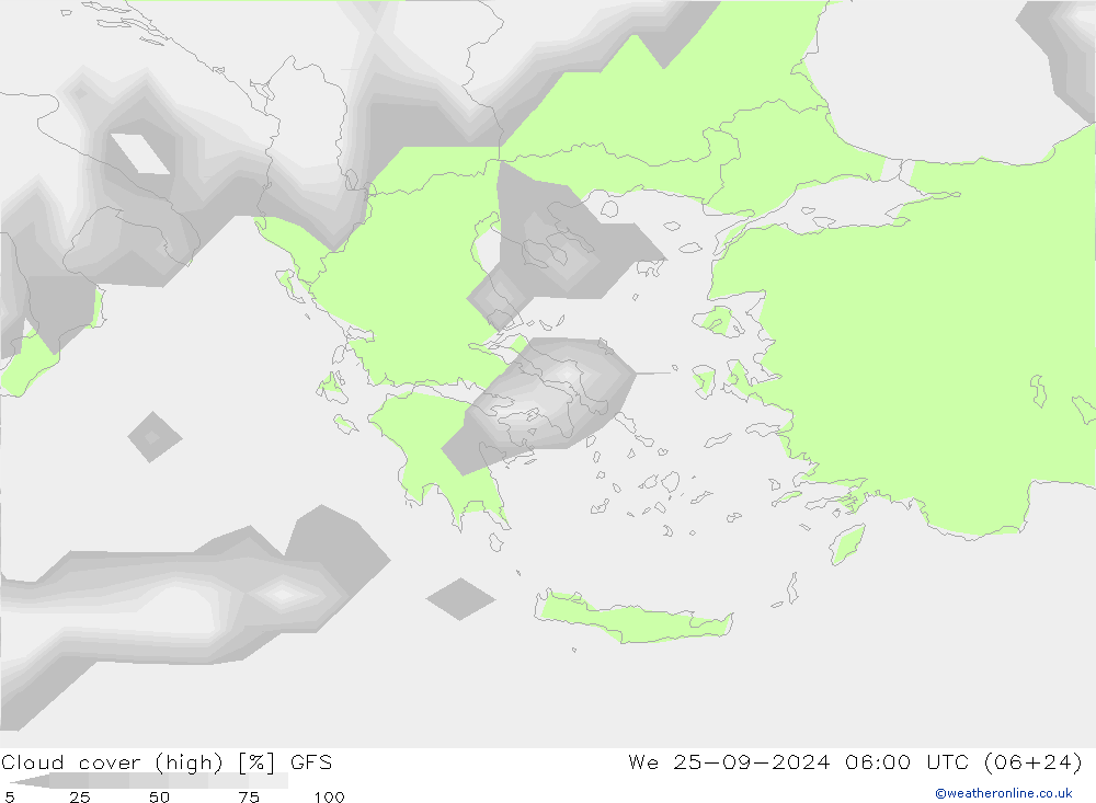 облака (средний) GFS ср 25.09.2024 06 UTC