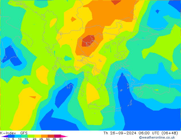 K-Index GFS gio 26.09.2024 06 UTC