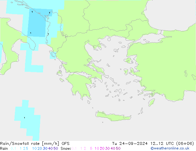 Rain/Snowfall rate GFS mar 24.09.2024 12 UTC