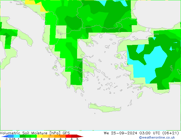 Hacimsel Toprak Nemi GFS Çar 25.09.2024 03 UTC