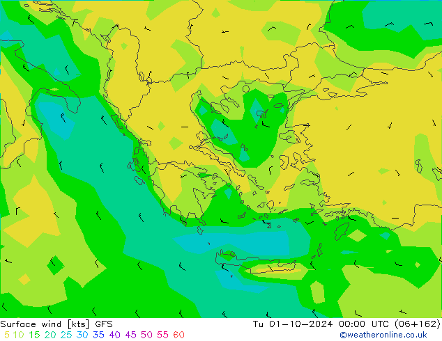  10 m GFS  01.10.2024 00 UTC