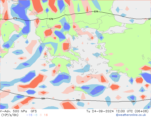 V-Adv. 500 hPa GFS  24.09.2024 12 UTC