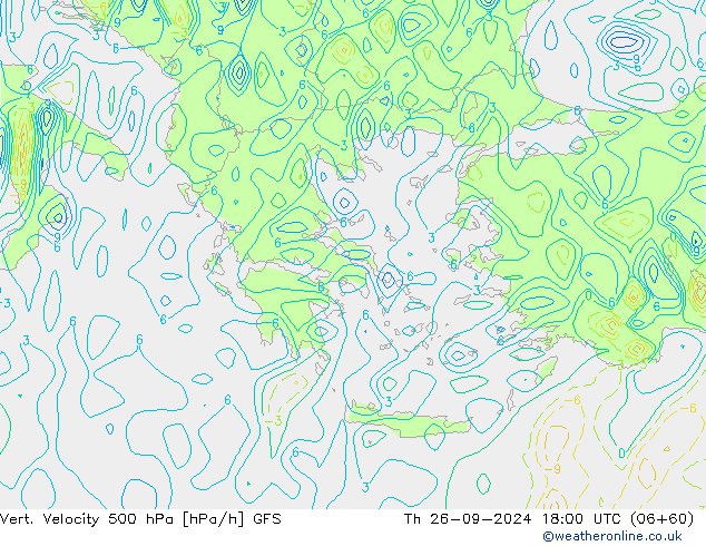 Vert. Velocity 500 hPa GFS jeu 26.09.2024 18 UTC