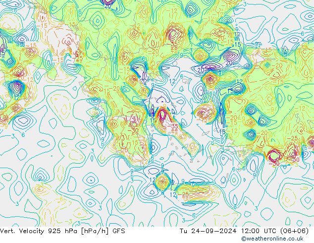 Vert. Velocity 925 hPa GFS wrzesień 2024