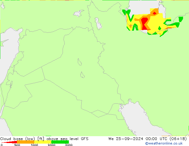 Cloud base (low) GFS  25.09.2024 00 UTC