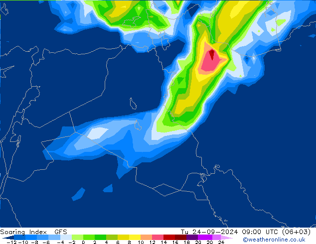 Soaring Index GFS Tu 24.09.2024 09 UTC