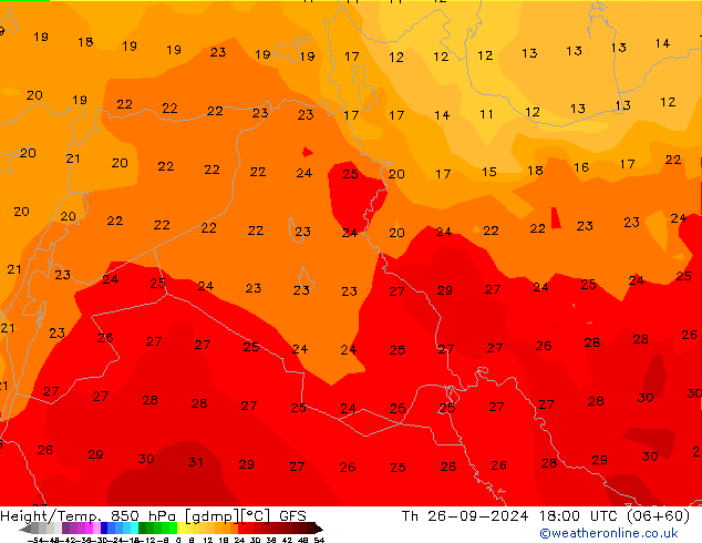 Z500/Rain (+SLP)/Z850 GFS Do 26.09.2024 18 UTC