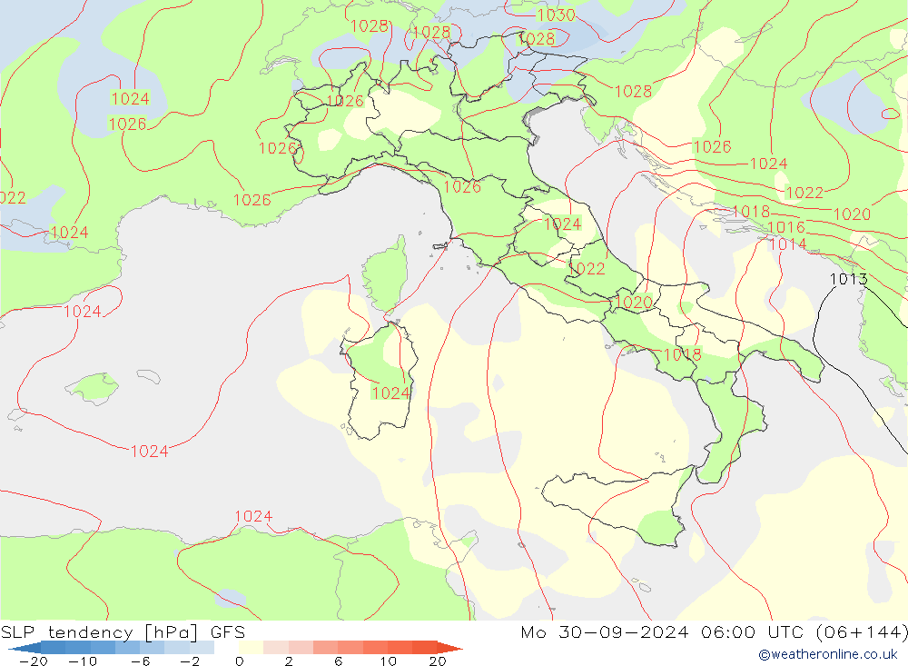 tendencja GFS pon. 30.09.2024 06 UTC