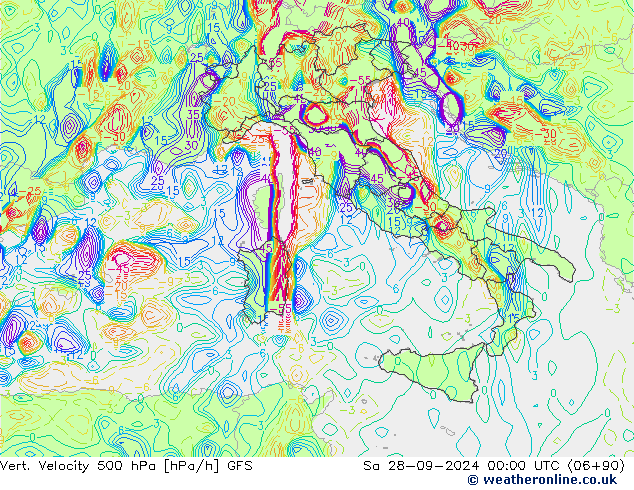 Vert. Velocity 500 hPa GFS so. 28.09.2024 00 UTC